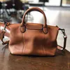 Shopping Bags Soft Genuine Leather Handbags Elegent Cowhide Hobos Shoulder Female Tote Simple Casual Retro Lady 220304