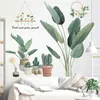 Nordic Large Green Leaf Potted Wall Stickers for Home Decor Removble Viny Wall Decals for Living room Bedroom Wall Decor Murals 210929