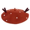 ベレー帽親子冬のFauxウールのベレー帽のキャップクリエイティブカワイイかわいいファック卵ビンテージ暖かいアーティスト画家の帽子