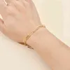 Zmzy boho rvs ketting armbanden voor man vrouwen goud kleur sieraden DIY ovaal verstelbaar