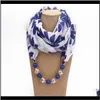 Cappelli, sciarpe Guanti Fashion Drop Delivery 2021 Winter Women Solid Jewelry Ciondolo Chiffon Perla Scialli e impacchi Soft Female Aessories Sil