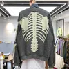 Мужские толстовки Толстовки Kapital Oversize Skeleton Bone Печатная толстовка с круглым вырезом Мужчины Женщины 1:1 Высококачественный хлопок Повседневная толстовка с капюшоном Pullove