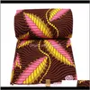 Vêtements de vêtements de vêtements livraison de chute 2021 Impressions de polyester de mode ankara binta réalité cire de haute qualité 6 yards tissu africain pour robe de fête 9tjy5