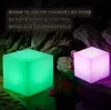 Meubles de jardin étanches, tabouret lumineux Cube, chaise télécommandée en plastique PE LED RGB sans fil, décoration El, lampe de pelouse 224t