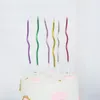 wholesale birthday cake candle party supplies creative spiral Gold silver pink red Curve scoliosis candles gold-plated 6 pcs/box RRD6819