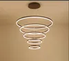 Lampadari a sospensione moderni ad anello a led Lampade a sospensione per soggiorno Sala da pranzo Loft Hanging Home Decore Accessori Apparecchi di illuminazione per interni