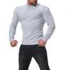 Män turtleneck tröja höst vinter solid färg casual tröja män slim stickade pullovers botten jumper b0781 210518