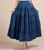 Summer Women Skirt Linen Cotton Vintage Long Skirts Elastic Waist Boho Maxi 210629