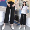 high waist wide leg Moms Maternity Clothes Pant Capris pregnancy trousers For Pregnant Women Pregnancy Pants plus size 210713