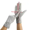 Fünf Finger Handschuhe 1 Paar Pairs Anti-UV-Dünn-Spitzen-Bogenwellenpunkt Sonnenschutzmittel mit Touchscreen Schwarze Fäustigkeiten Frauen