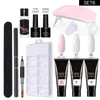 Nail Gel 150ML Extension Starter Set With 15 Ml X 7 Colours Suitable For Beginners111pcs Art Brush Tool Kit Stickers