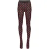 Crescent Pattern Moon Skinny Leggings Footed Dames Bodems Letter Waisted Mid Waist Panty Broek Sexy Streetwear Dames