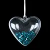 10pcs/lote clara Candy Ball Box Plastic Heart Ornament Presente para decoração de aniversário de bebê Decoração de casamento Decoração de casamento 210724