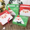 StoBag 10pcs Christmas Cookies Gift Packing Paper Box For Birthday Party Cake Chocolate Candy Holders DIY Handmade Favor 211216