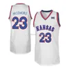 Nikivip Kansas Jayhawks College Andrew Wiggins #22 Basketball jerseys Ben Mclemore #23 Brandon Rush #25 Mens gestikte Custom elke nummernaam