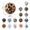 50pcs Silicone Beads 15mm Leopard Terrazzo Print Baby Teething Bead Tie-dye DIY Pacifier Chain Infant Oral Care Teether Pearl 211106