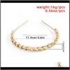 Drop Delivery 2021 Simple Gold Twist Chain pannband Fashion Hollow Alloy Hair Bands for Women Wash Scrunchies smycken Tillbehör Partihandel