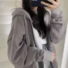 Kvinnor Hoodie harajuku koreanska versionen lösa tunna långa överdimensionerade sweatshirts rosa s tröja med huva hoodies 210910