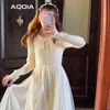 Spring Lolita Style Mesh Women Dress Kawaii Knit Beading Long Sleeve Cute Empire Solid White Fashion Ladies es 210521