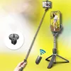 L03 Selfie Stick pliable monopodes sans fil Bluetooth contrôle en alliage d'aluminium trépied support pour téléphone portable avec boîte de vente au détail