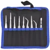 Tweezers Kit de 9 en 1 Pince en acier inoxydable avec sac en tissu ST - 10 11 12 13 14 15 16 17 17 34A Tweezer Tongs Ensemble pour outil de réparation de jouets électroniques