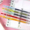 MG kawaii 24 colori/lotto Penna Gel retrattile 0.5mm Inchiostro a colori Penne a inchiostro gel giapponese Penna gel coreana per materiale scolastico stazionario 210330
