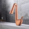 Bathroom Sink Faucets Basin Faucet Mixer Taps Rose Gold And Black Brass Cold Wash Torneira