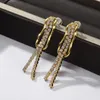 High quality Rhinestone tassel Dangle earrings for fashion women designer Earrings