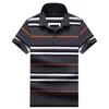 T-shirt polo manica corta da uomo risvolto estivo 2022 cotone a righe mezzo collo