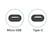 Mobiltelefon Snabb Laddkablar Cord Mobiltelefon Laddare USB Adapter Tråd med metall Braid Kabel Typ C USB-C Line Micro USB