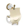 Gold Toilet Paper Holder with diamond Roll Tissue hanger shelves Solid Brass Bathroom Accessories