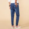 7XL 8XL Artı Boyutu Streç erkek Kot 2021 Moda Trend Elastik Bel Harem Pantolon Marka Mavi Sıkıntılı Rahat Denim Pantolon