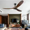 Ceiling Fans Wood Fan DC 60 Inch With No Light Remote Control Industrial Vintage Wooden Ventilator Decorative Blower Retro