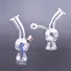 ミニダブリグラスガラスボンウォーターパイプバンガーボール毛深いミニワックスオイルリグ小さなBubbler Hookah Beaker Bong 2 PCS