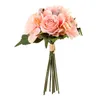 Dekoracyjne kwiaty wieńce symulacyjne kwiat róży bukiet europejski panny młode gospodarstwa dom ogród dekoracji ręcznie kwitnąca hortensja