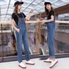 Kvinnors Denim Overaller Koreanska Style Loose High Waist Pencil Byxor Casual Justerbar Strap Pocket Jumpsuit Kvinnor Jeans Streetwear 210604