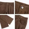 Vintage Corduroy Sweatpants Fall Y2k Broek voor Vrouwen Hoge Taille Harajuku Lange Rechte Broek 90s E-Girl Streetwear 210510