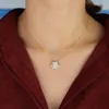 Guld cubic zirconia hängsmycke halsband geometrisk rund form graverad fatimas hand lycklig turkiska boho bohemia smycken