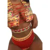 Bikini 2020 Sexy Push Up New Africano Impressão Africana Thong Lace Up Swimwear Biquini Bathing Terno Swimsuit Mulheres 2 Peças Bikini Brasileo X0522