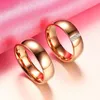 Bröllopsringar Ankomst Rose Gold Color Engagement Ring For Women Men mode 6mm Band Rostfritt stål Parälskare