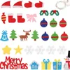 1 set Felt Christmas Tree Christmas Decorations with 2m String Light Kids DIY Tree Toys Christmas Decoration For Home Party 211104