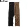 Pantalons pour hommes en sergé avec blocs de couleurs Pantalons droits pour hommes 210603