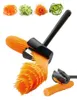 Autres accessoires de couteaux Carotte Curler Peeler Carottes noires Spiral Shred Slicer Légumes-racines Fruits Slicers Sharpener Garniture Outil WH0416