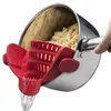 MOM'S HAND Silicone Pot Pan Bowl Funnel Strainer Kitchen Rice Washing Colander Kitchen Accessories 210626