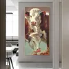 Moderne dierlijke olieverf Posters en prints wall art canvas schilderij abstracte koe foto's voor woonkamer home decor geen frame