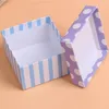 Colorful Lattice Ribbon Gift Box Attività per feste di matrimonio Candy Biscotto Pacchetto di gioielli Decorazione Scatole per regali KKB7082