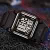 SYNOKE Big Numbers Men Women Sport Watch Multifunction Alarm 5Bar Waterproof LED Square Wristwatches reloj hombre + box 2021 New G1022