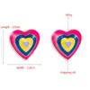 Zarif Kalp Şekli Saplama Küpe Vintage Çok Renkli Bırakma Yağ Bildirimi Küpe Kadın Parti Kulak Takı