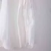 女性のセーラー襟長袖ロングスリムブラウス女性春210524のための白いカジュアルな緩い巾着シャツ
