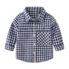 Mudkingdom Boys tröjor Långärmad Solid Plaid Lapel Höstkläder för 210615